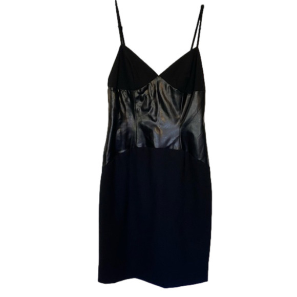 Hugo Buscati Dresses & Skirts - Vintage Y2k 90s Leather Dress Vintage Hugo Buscati sz 6 Slip Mini Skirt